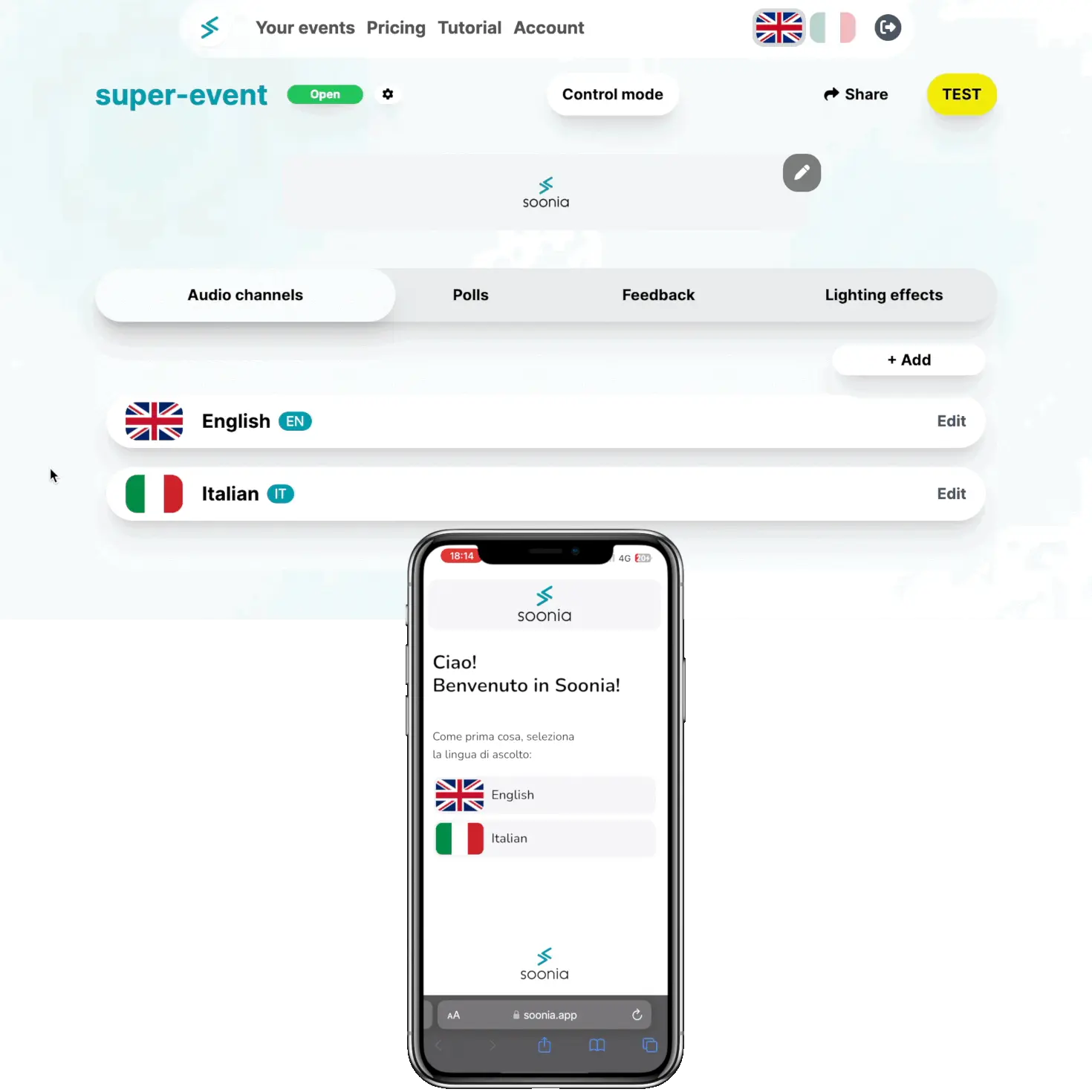 Soonia Event Overview