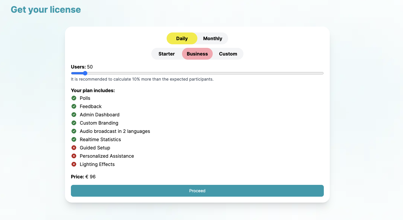 Soonia License Plans