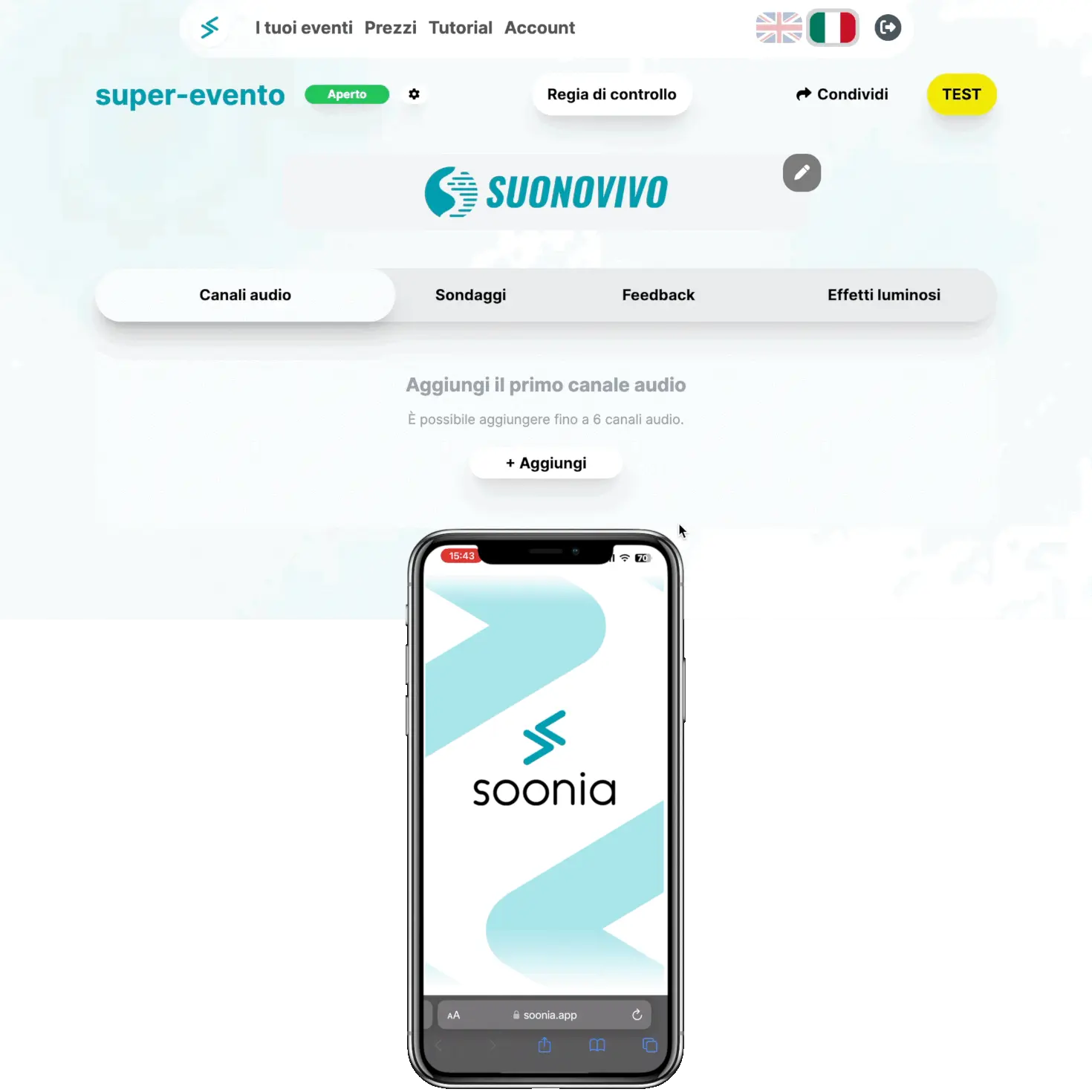 Soonia creazione canale audio Soonia creazione canale audio