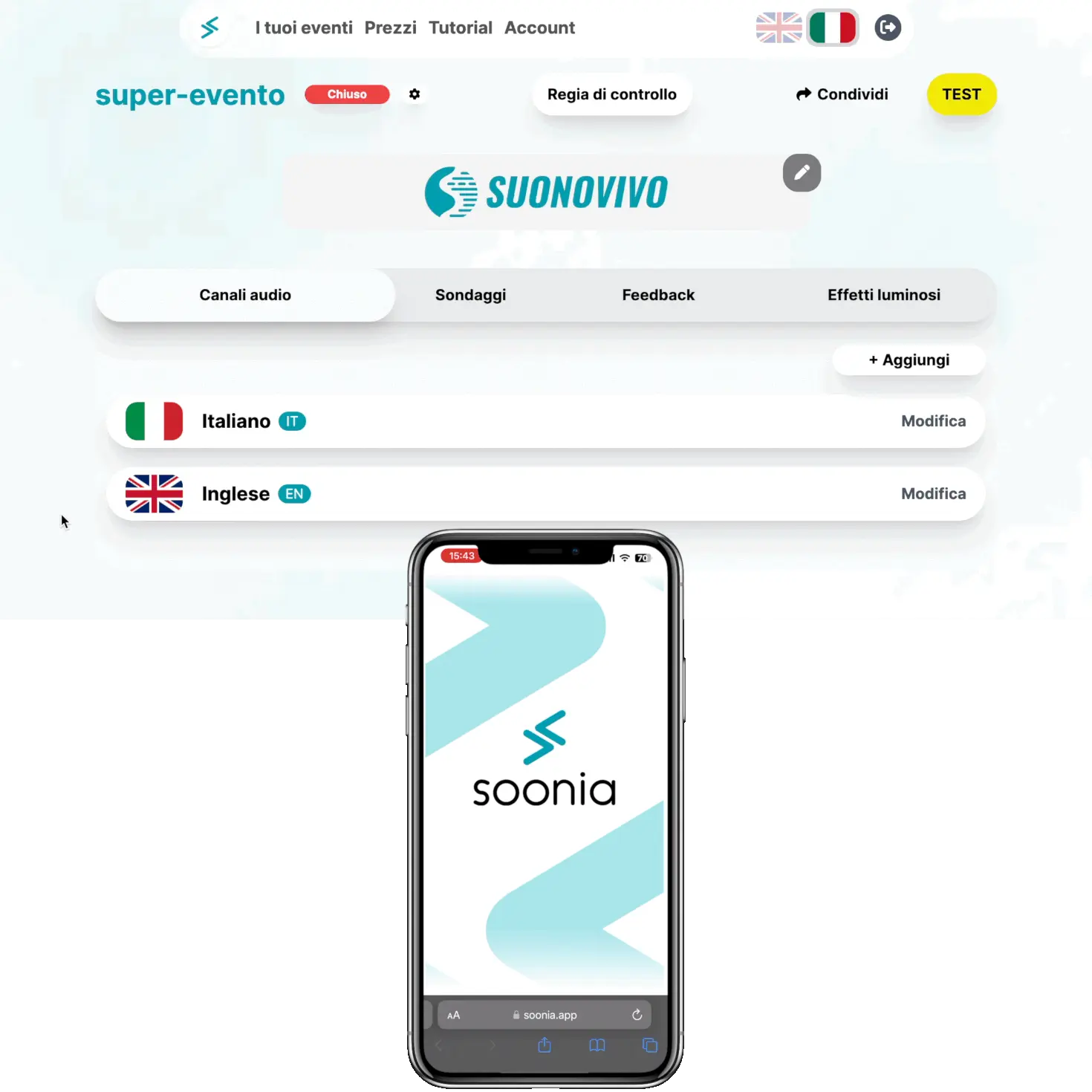 Soonia apertura evento Soonia apertura evento