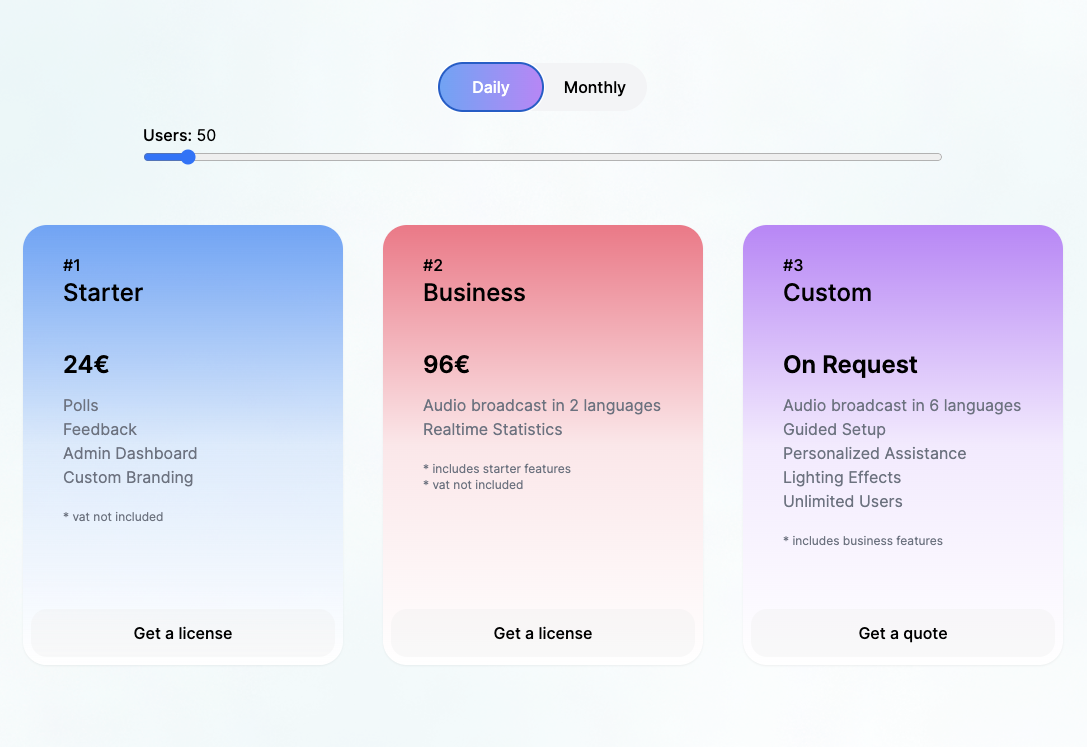 Soonia licenza vuota